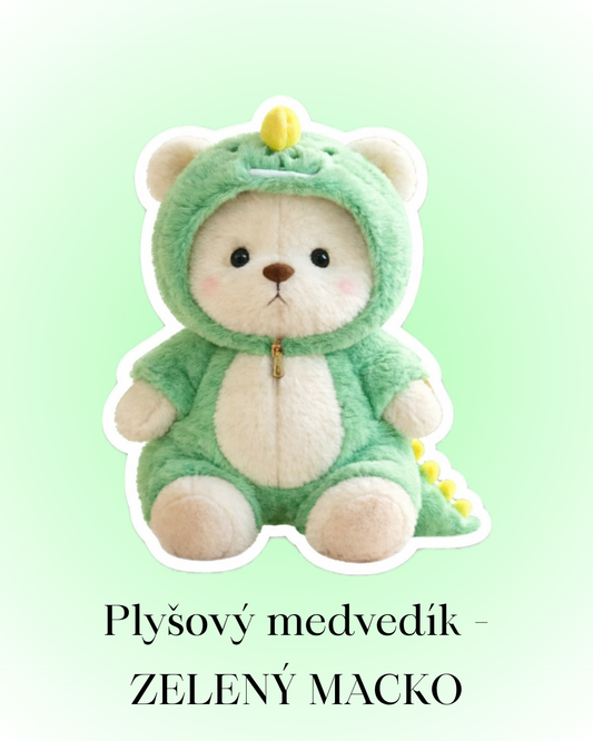 Plyšový medvedík - Zelený macko