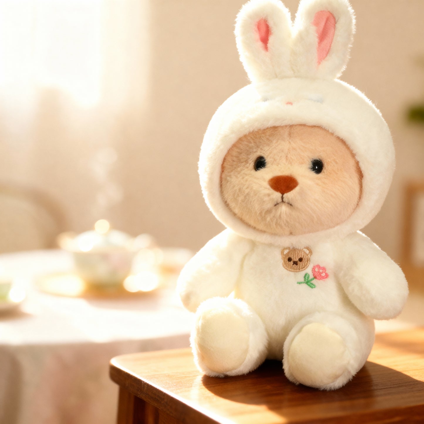 Plyšový medvedík - Biely zajačik